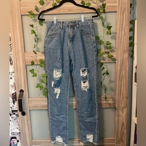 Baggy Blue Distressed Jeans - Brand new condition!